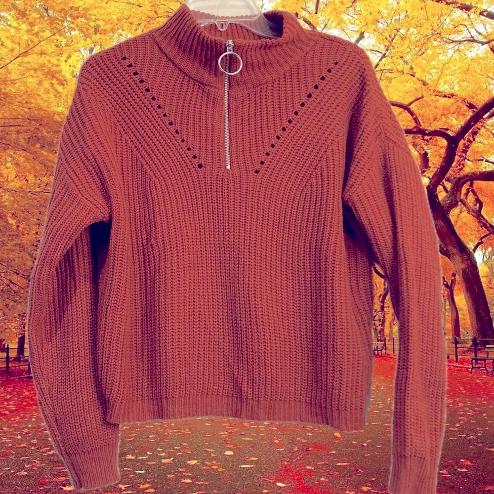 O’ Ring Quarter-Zip Pullover Sweater